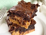 Reese's Peanut Butter Cup Stuffed Brookie Bars
