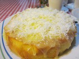 Moist orange cake with coconut topping