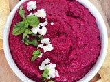 Beet Hummus with Goat Cheese