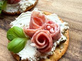 Crackers with Salami & Pepperoni Rosettes