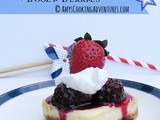 Mini Cheesecakes with Spiked Blackberry Sauce