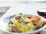 Spaghetti Squash with Mushrooms & Parmesan