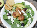 Spinach Salad with Gyro Turkey Meatballs