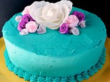 Teal Floral Cake & Recipe for Orange Cake