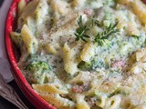 Creamy Broccoli Bacon Pasta Casserole