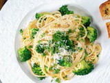 Spaghetti with Broccoli Arugula and Pecorino