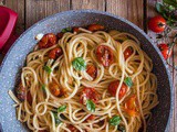 Spaghetti with Oven Dried Parmesan Tomatoes