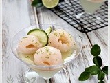 Lime Coconut Jelly with Lychees
