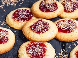 Vegan Strawberry Coconut Thumbprint Cookies