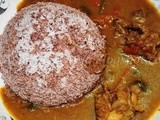 Kerala Chicken Curry with Cheratta Puttu /                                Nadan Kozhi Kuttan with Cheratta puttu