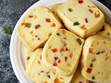 Fruit Biscuits ( Hyderabad Karachi Bakery Style)/ Egg-free tutti frutti cookies