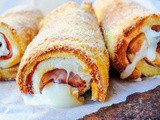 Cannoli di pancarrè prosciutto e formaggio al forno