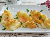 Caramelle di sfoglia provola e salmone