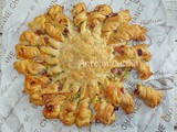 Girasole di sfoglia con pancetta e zucchine