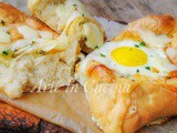 Khachapuri barchette di pane uovo e formaggio veloci