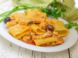 Paccheri con pesce spada e olive