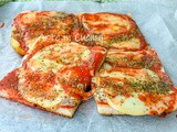 Pizza di pancarrè mozzarella e pomodoro in padella