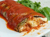Rotolo di melanzane alla parmigiana con Salame e Provola
