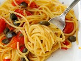 Spaghetti con capperi e pomodorini facile veloce