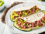 Tacos con prosciutto e zucchine