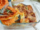 Zucca patate e salsiccia al forno