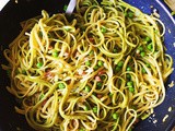 Straw & Hay Pasta with Pancetta, Spring Peas & Cream