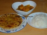 Puran puri and Peas and potato curry