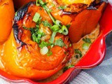 Chicken Stuffed Peppers with Rice and Carrots {Paleo}