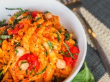 Curried Creamy Vegan Pasta with Chickpeas, Tomato and Pumpkin {gf}
