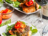 Holiday Broiled Chicken with Pesto and Romesco Sauce {gf, df}