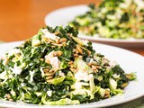 Vegan Kale and Brussels Sprouts Salad with Sunflower Seeds {Gluten-Free}