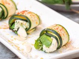Vegan Zucchini Rolls with Herbed Cashew Ricotta, Mint and Avocado {gf}