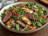 Rosemary Lamb and Haloumi on Herb Salad