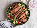 Spice crusted Steak with Cucumber Salad