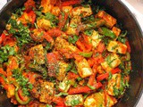 Stir Fried Paneer with Mushrooms and Peas