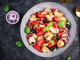 Tomato Salad with Fried Feta