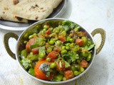 Easy Sabzi for Roti | Sabzi with Green Peas & Red Carrot