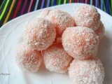 Rose flavored Coconut Balls | Rose Coconut Balls | Easy Sweet Recipe