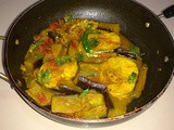 Aar Maacher Jhol - Giant river-catfish curry with eggplant
