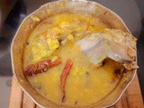 Bengali Yellow Lentil with fish head - Macher matha diye Moong Dal