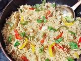 Capsicum Pulao - Indian fried rice with bell pepper