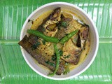 Shorshe diye Parshe Macher Jhal - Mullet fish curry in mastard gravy