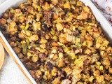 Brioche Sausage Stuffing with Green Apples