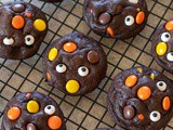Chocolate Reese's Pieces Halloween Cookies