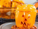 Jack o Lantern Stuffed Peppers