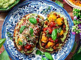 High Protein Avocado Toast with Crispy Chickpeas and Roasted Tomatoes