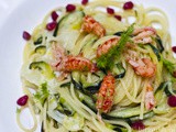 Cremige Pasta mit Zucchini, Fenchel & Flusskrebsen- mein schnelles Soul Food