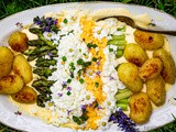 Grüner Spargel Mimosa mit Sauce Hollandaise
