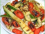 Grilled Zucchini and Peppers on Pasta