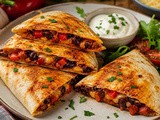 Hrustljavi tortiljini žepki s papriko, fižolom in sirom